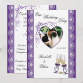 Invitations photo Mariage de verre de Champagne vi (Devant / Derrière)