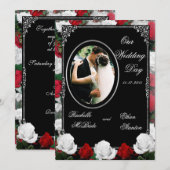 Invitations photo Mariages White & Red Roses 5x7 (Devant / Derrière)