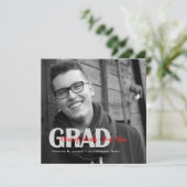 Invitations photo noir blanc "Classe De" Grad (Debout devant)