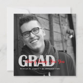 Invitations photo noir blanc "Classe De" Grad (Devant)