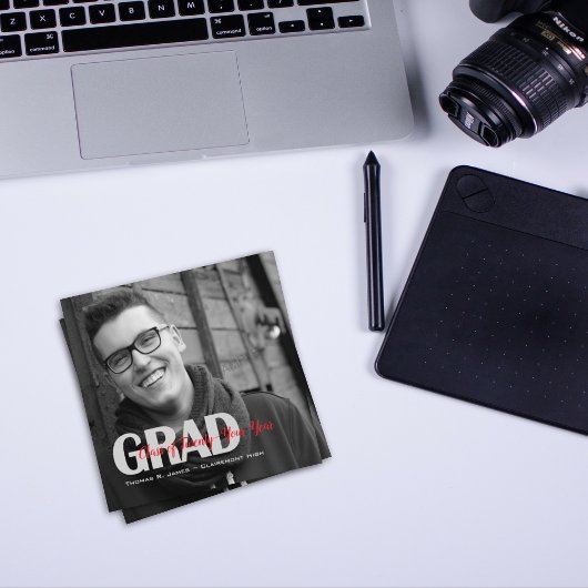 Invitations photo noir blanc "Classe De" Grad