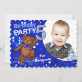 Invitations photo personnalisées de la 5e fête des (Devant)