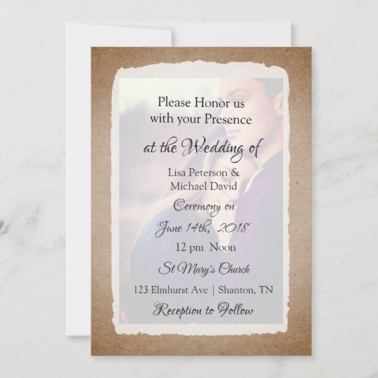 Invitations photo personnalisées de mariage (Devant)