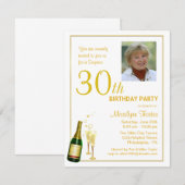 Invitations photo personnalisées pour le 30e anniv (Devant / Derrière)