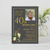 Invitations photo personnalisées pour le 40e anniv (Debout devant)