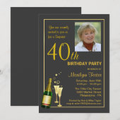 Invitations photo personnalisées pour le 40e anniv (Devant / Derrière)