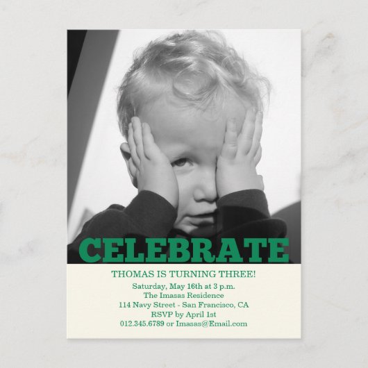 Invitations photo pour l'anniversaire du garçon (Devant)