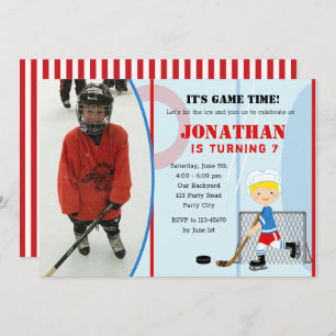 Invitations photo pour l'anniversaire du hockey su