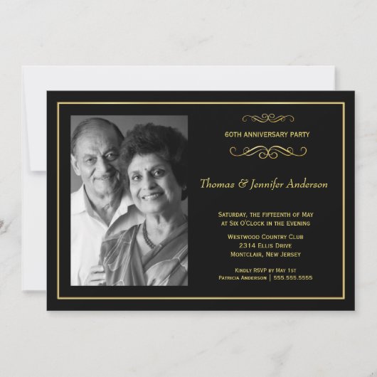 Invitations photo pour l'anniversaire du mariage - (Devant)