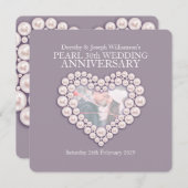 Invitations photo pour les 30 ans de mariage de no (Devant / Derrière)