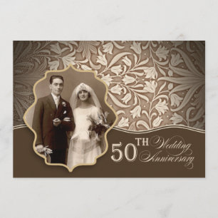 invitations photo pour les 50 ans de mariage en or