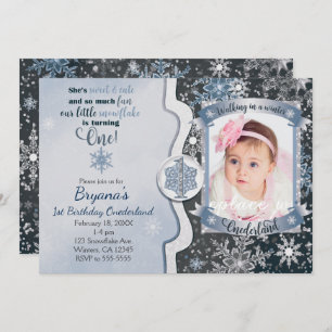 Invitations photo pour l'hiver Onederland 1er anni