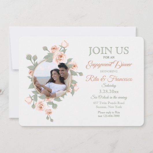 Invitations photo Rose Crescent (Devant)