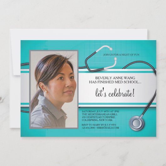 Invitations photo Stethoscope (Devant)