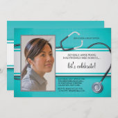 Invitations photo Stethoscope (Devant / Derrière)