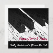 Invitations Piano-Connexes d'événement (Devant / Derrière)