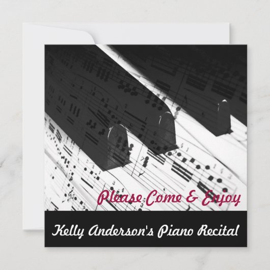 Invitations Piano-Connexes d'événement (Devant)
