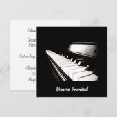 Invitations Piano Keys Invitation plat personnalis (Devant / Derrière)