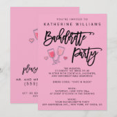 Invitations Pink Cute Bachelorette Party (Devant / Derrière)