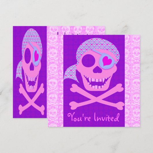 Invitations Pirate Pirate (Devant / Derrière)