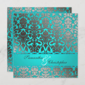 Invitations PixDezines Flora Mariage damassé (Devant / Derrière)