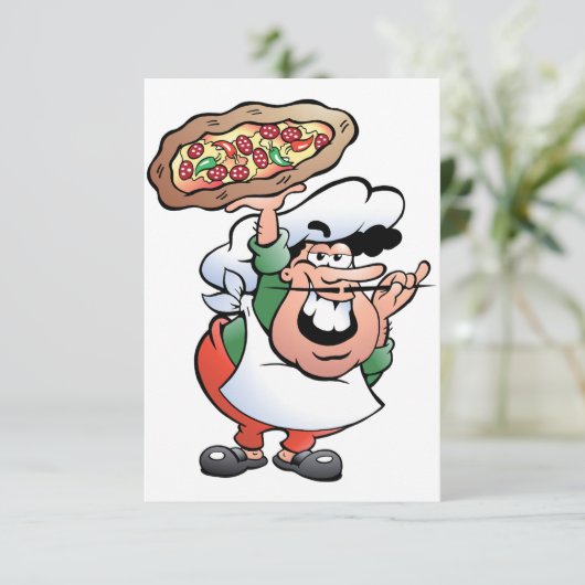 Invitations Pizza Baker (Debout devant)