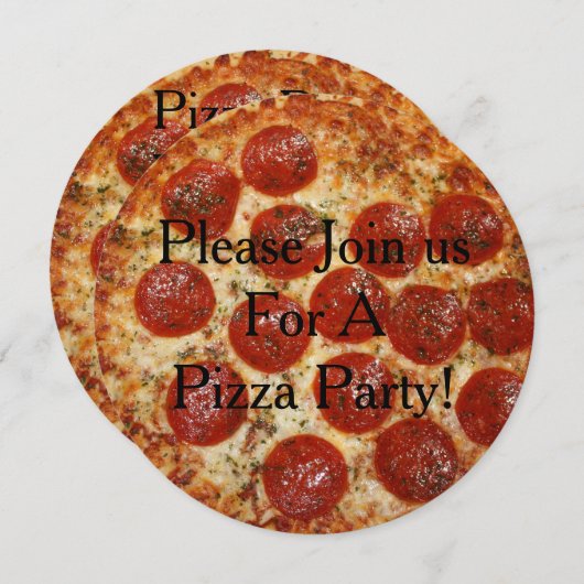Invitations Pizza Party (Devant / Derrière)
