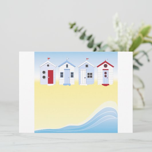 Invitations Plage Huts (Debout devant)