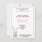 Invitations Planète biologique lapin rose (Dos)