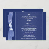 Invitations plates du Mariage juif du ruban (Devant / Derrière)
