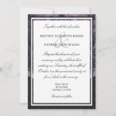 Invitations Plum Lapis Purple Black Mariage damass (Dos)