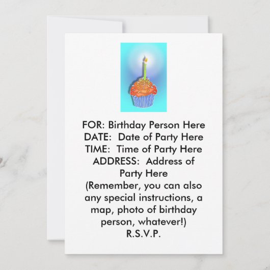 Invitations - Pop Art Birthday Cupcakes (Dos)