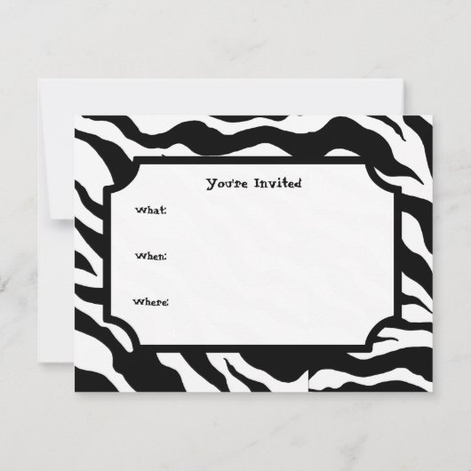 Invitations posters de animaux (Dos)