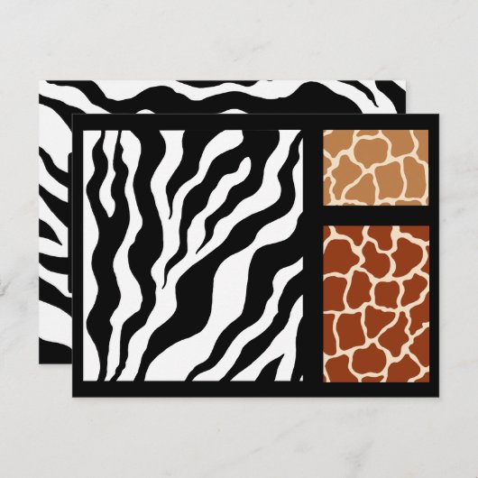 Invitations posters de animaux (Devant / Derrière)