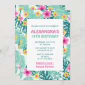 Invitations pour 14e anniversaire Motif Tropical H (Devant / Derrière)