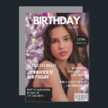 Invitations pour 17e anniversaire pour sa couvertu<br><div class="desc">Invitations à 17e anniversaire pour sa Magazine Cover photo fille</div>