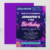 Invitations pour 17e anniversaire Retour à la fête (Devant / Derrière)