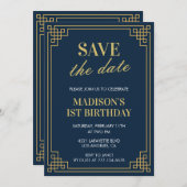 Invitations pour 1ER anniversaire Fille Enregistre (Devant / Derrière)