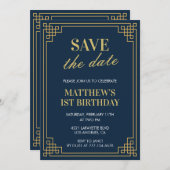 Invitations pour 1ER anniversaire Garçon Enregistr (Devant / Derrière)