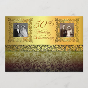 invitations pour 50 ans de mariage deux photos de