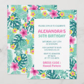 Invitations pour 56e anniversaire Hibiscus Hawaii (Devant / Derrière)