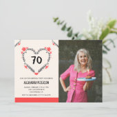 Invitations pour 70e anniversaire pour son coeur f (Debout devant)