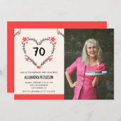 Invitations pour 70e anniversaire pour son coeur f (Devant / Derrière)