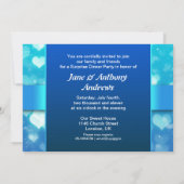 invitations pour anniversaire de mariage cœur bleu (Dos)