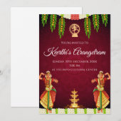 Invitations pour Arangetram numérique et Bharatnat (Devant / Derrière)