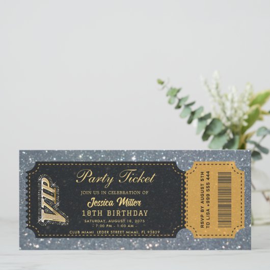 invitations pour billet de fête doré (Debout devant)