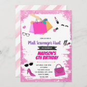 Invitations pour chasse au trésor au centre commer (Devant / Derrière)