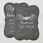 Invitations pour déjeuner nuptial floral Chalkboar (Devant / Derrière)
