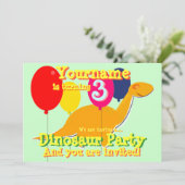 Invitations pour Dinosaur 3e anniversaire (Debout devant)