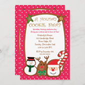 Invitations pour échange de cookies de vacances su (Devant / Derrière)
